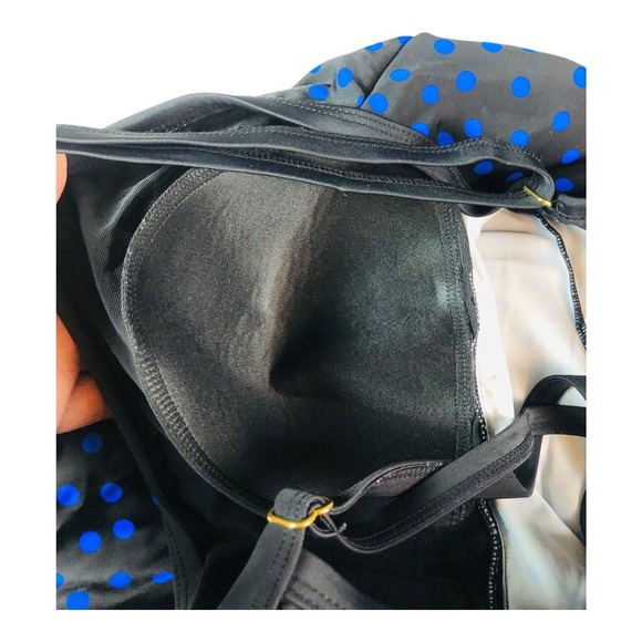 1133 swim for all women's 16 blue polka dot tiered ruffle swim bathing tankini - Picture 2 of 5